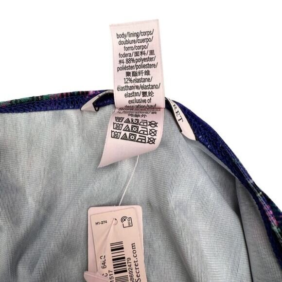 NWT VICTORIA'S SECRET Velvet Slip Dress XL Purple Plaid - Picture 5 of 5